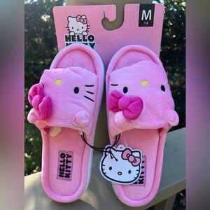 Pink Hello Kitty Memory Foam Slippers Medium